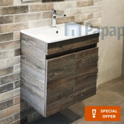 Βάση επίπλου χωρίς νιπτήρα 59x50x39 από ξύλο συνθετικό χρώμα 568 επίτοιχου τύπου, χρώμα: Ξύλο Καστανιά Βάσεις επίπλου χωρίς νιπτήρα