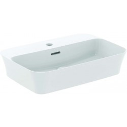 Νιπτήρας ελευθέρας τοποθέτησης 55x38x12 από πορσελάνη με μία οπή με υπερχείλιση Silk White, χρώμα: Λευκό επιφάνεια: Ματ Ελευθέρας τοποθέτησης