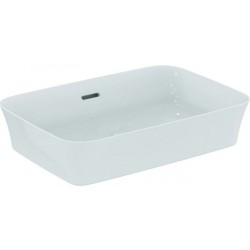 Νιπτήρας ελευθέρας τοποθέτησης 55x38x12 από πορσελάνη με υπερχείλιση χωρίς οπή , χρώμα: Λευκό επιφάνεια: Γυαλιστερή Ελευθέρας τοποθέτησης