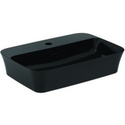 Νιπτήρας ελευθέρας τοποθέτησης 55x38x12 από πορσελάνη με μία οπή με υπερχείλιση Black Matt, χρώμα: Μαύρο επιφάνεια: Ματ