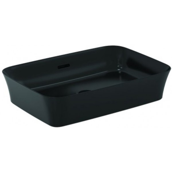 Washbasin Free standing 55x38x12 material: Porcelain With overflow Without hole Black Matt, color: Black surface: Matt Free standing