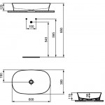 Washbasin Free standing 60x38x12 material: Porcelain Without hole Without overflow Powder, color: Blue surface: Matt Free standing
