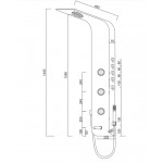 Στήλη ντους με υδρομασάζ 4 εξόδων 140cm, χρώμα: Χρωμέ επιφάνεια: Βουρτσισμένη Με υδρομασάζ