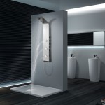 Στήλη ντους με υδρομασάζ 4 εξόδων 140cm, χρώμα: Χρωμέ επιφάνεια: Βουρτσισμένη Με υδρομασάζ