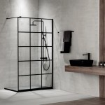 Shower enclosure Linear 80x200 8mm fixed surface: Matt, color: Black Linear Shower enclosure Linear 80x200 8mm fixed surface: Matt, color: Black Linear