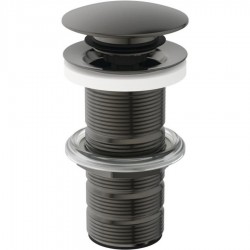 Waste Valve Magnetic Grey Without overflow material: Brass surface: Brushed, color: Grey Waste overflows