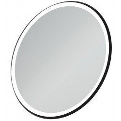 Καθρέπτης, σχήμα: Στρογγυλό 90x90 από κρύσταλλο με πλαίσιο & φωτισμό LED, Round, χρώμα: Μαύρο Καθρέπτες μπάνιου