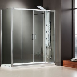 Καμπίνα ντουζιέρας ευθύγραμμη 180x185 6mm συρόμενη επιφάνεια: Γυαλιστερή, χρώμα: Χρωμέ