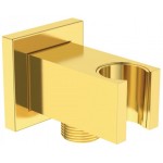 Shower holder Fixed With Outlet elbow material: Brass Brushed Gold, color: Gold surface: Brushed Shower holders