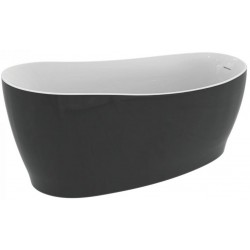 Μπανιέρα ελευθέρας τοποθέτησης 180x85x76 από ακρυλικό επιφάνεια: Ματ, χρώμα: Λευκό/Μαύρο χωρίς λαβές Ελευθέρας τοποθέτησης