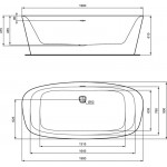 Μπανιέρα ελευθέρας τοποθέτησης 190x90x61 από ακρυλικό επιφάνεια: Ματ, χρώμα: Λευκό/Μαύρο χωρίς λαβές Ελευθέρας τοποθέτησης Μπανιέρα ελευθέρας τοποθέτησης 190x90x61 από ακρυλικό επιφάνεια: Ματ, χρώμα: Λευκό/Μαύρο χωρίς λαβές Ελευθέρας τοποθέτησης