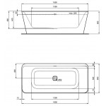 Μπανιέρα ελευθέρας τοποθέτησης 180x80x60 από ακρυλικό επιφάνεια: Ματ, χρώμα: Λευκό/Μαύρο με βαλβίδα click-clack χωρίς λαβές Ελευθέρας τοποθέτησης Μπανιέρα ελευθέρας τοποθέτησης 180x80x60 από ακρυλικό επιφάνεια: Ματ, χρώμα: Λευκό/Μαύρο με βαλβίδα click-clack χωρίς λαβές Ελευθέρας τοποθέτησης