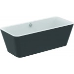 Μπανιέρα ελευθέρας τοποθέτησης 180x80x60 από ακρυλικό επιφάνεια: Ματ, χρώμα: Λευκό/Μαύρο με αυτόματη βαλβίδα με ενσωματωμένη λειτουργία παροχής νερού χωρίς λαβές Ελευθέρας τοποθέτησης