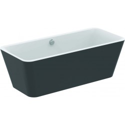 Μπανιέρα ελευθέρας τοποθέτησης 180x80x60 από ακρυλικό επιφάνεια: Ματ, χρώμα: Λευκό/Μαύρο με αυτόματη βαλβίδα με ενσωματωμένη λειτουργία παροχής νερού χωρίς λαβές Ελευθέρας τοποθέτησης
