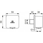 Παροχή τετράγωνη, χρώμα: Χρωμέ επιφάνεια: Γυαλιστερή Παροχές ντους