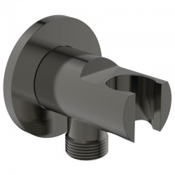 Shower holder Fixed With Outlet elbow material: Brass Magnetic Grey, color: Grey surface: Brushed