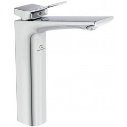 Wash basin tap Deck-mounted for free-standing washbasin material: Brass mixer With pop-up waste set, color: Chrome surface: Glossy
