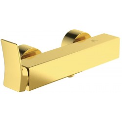 Shower tap Wall-mounted exposed material: Brass mixer without hand shower, hose and holder Brushed Gold, color: Gold surface: Brushed Wall-mouned exposed