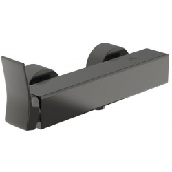 Shower tap Wall-mounted exposed material: Brass mixer without hand shower, hose and holder Magnetic Grey, color: Grey surface: Brushed