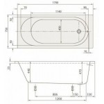 Μπανιέρα ορθογώνια 170x75 από ακρυλικό, χρώμα: Λευκό χωρίς λαβές επιφάνεια: Γυαλιστερή Ορθογώνιες