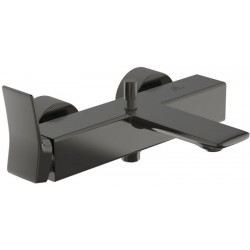 Bathtub tap Wall-mounted exposed material: Brass without hand shower, hose and holder Magnetic Grey mixer, color: Grey surface: Brushed