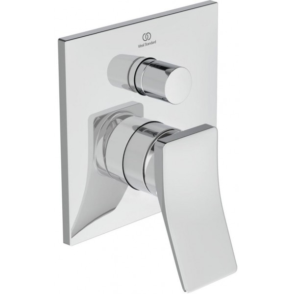 Shower tap Wall-mounted external part 2 way material: Brass mixer With plate without hand shower, hose and holder, color: Chrome surface: Glossy Wall-mounted - external part