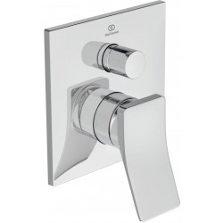 Μπαταρία ντουζιέρας εντοιχιζόμενη εξωτερικό μέρος 2 εξόδων αναμεικτική από ορείχαλκο με πλακέτα, χρώμα: Χρωμέ επιφάνεια: Γυαλιστερή