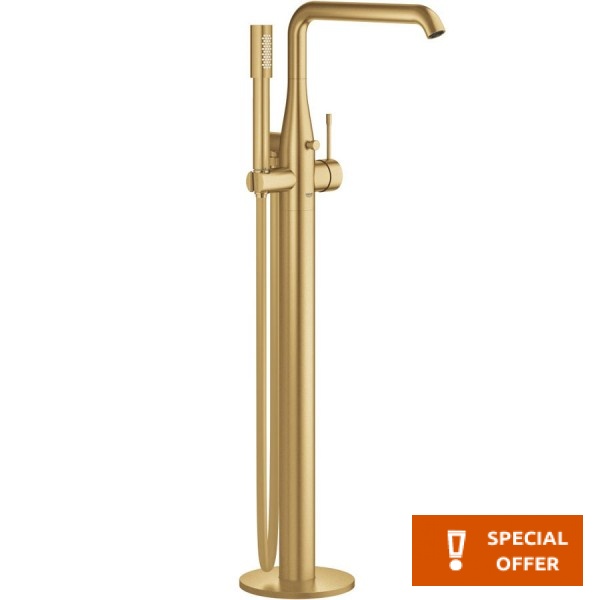 Bathtub tap Floor-standing external part Brushed Cool Sunrise material: Brass, color: Gold surface: Brushed