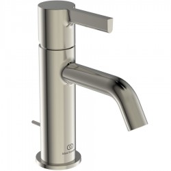 Wash basin tap Deck-mounted material: Brass mixer S size With pop-up waste set Silver Storm, color: Chrome surface: Brushed