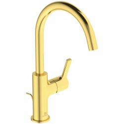 Μπαταρία νιπτήρος επικαθήμενη αναμεικτική από ορείχαλκο με βαλβίδα pop-up  υψηλή Brushed Gold, χρώμα: Χρυσό επιφάνεια: Βουρτσισμένη