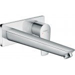 Wash basin tap Wall-mounted - external part mixer With non-closing waste set With plate, color: Chrome 22,5cm material: Brass surface: Glossy Wall-mounted - external part Wash basin tap Wall-mounted - external part mixer With non-closing waste set With plate, color: Chrome 22,5cm material: Brass surface: Glossy Wall-mounted - external part