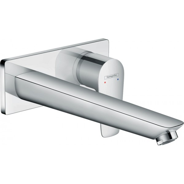 Wash basin tap Wall-mounted - external part mixer With non-closing waste set With plate, color: Chrome 22,5cm material: Brass surface: Glossy Wall-mounted - external part Wash basin tap Wall-mounted - external part mixer With non-closing waste set With plate, color: Chrome 22,5cm material: Brass surface: Glossy Wall-mounted - external part