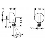 Παροχή με περιστρεφόμενη σύνδεση (Pivot Joint) & Βαλβίδα αντεπιστροφής, χρώμα: Χρωμέ επιφάνεια: Γυαλιστερή Παροχές ντους