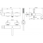 Bathtub tap Wall-mounted exposed material: Brass with hand shower, hose and holder mixer, color: Chrome surface: Glossy Wall-mouned exposed Bathtub tap Wall-mounted exposed material: Brass with hand shower, hose and holder mixer, color: Chrome surface: Glossy Wall-mouned exposed