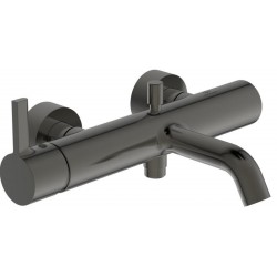 Bathtub tap Wall-mounted exposed material: Brass without hand shower, hose and holder Magnetic Grey mixer, color: Grey surface: Brushed