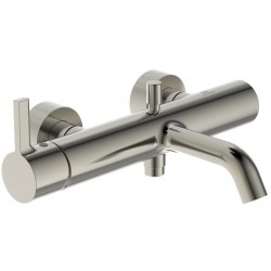 Μπαταρία μπανιέρας επίτοιχη από ορείχαλκο κορμός (χωρίς τηλέφωνο, σπιράλ, στήριγμα) αναμεικτική, χρώμα: Χρωμέ επιφάνεια: Βουρτσισμένη Επίτοιχες