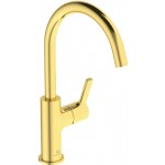 Wash basin tap Deck-mounted L size material: Brass mixer Without waste Brushed Gold, color: Gold surface: Brushed Deck-mounted