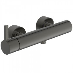Shower tap Wall-mounted exposed material: Brass mixer without hand shower, hose and holder Magnetic Grey, color: Grey surface: Brushed