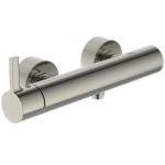 Shower tap Wall-mounted exposed material: Brass mixer without hand shower, hose and holder Silver Storm, color: Chrome surface: Brushed Wall-mouned exposed Shower tap Wall-mounted exposed material: Brass mixer without hand shower, hose and holder Silver Storm, color: Chrome surface: Brushed Wall-mouned exposed