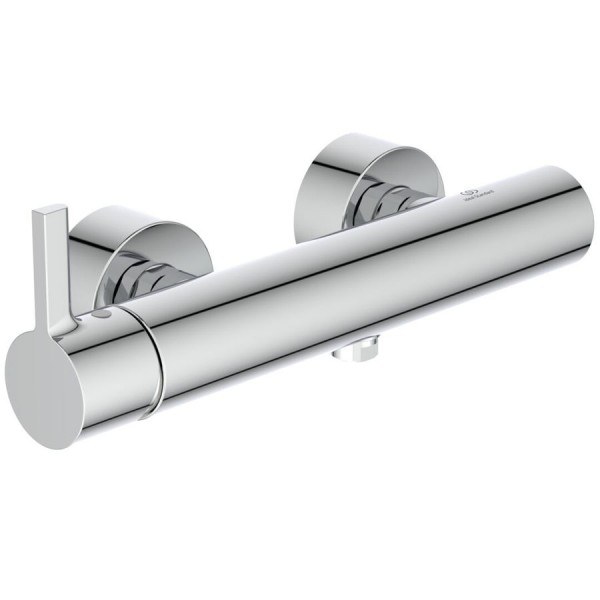 Shower tap Wall-mounted exposed material: Brass mixer without hand shower, hose and holder, color: Chrome surface: Glossy Wall-mouned exposed