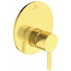 Μπαταρία ντουζιέρας εντοιχιζόμενη εξωτερικό μέρος 1 εξόδου αναμεικτική από ορείχαλκο με πλακέτα Brushed Gold, χρώμα: Χρυσό επιφάνεια: Βουρτσισμένη