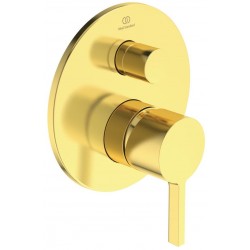 Shower tap Wall-mounted external part 2 way material: Brass mixer With plate without hand shower, hose and holder Brushed Gold, color: Gold surface: Brushed