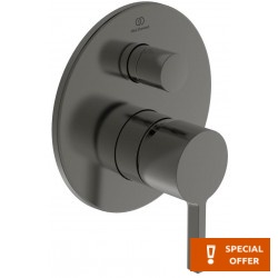 Μπαταρία ντουζιέρας εντοιχιζόμενη εξωτερικό μέρος 2 εξόδων αναμεικτική από ορείχαλκο με πλακέτα Magnetic Grey, χρώμα: Γκρι επιφάνεια: Βουρτσισμένη