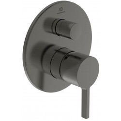 Shower tap Wall-mounted external part 2 way material: Brass mixer With plate without hand shower, hose and holder Magnetic Grey, color: Grey surface: Brushed
