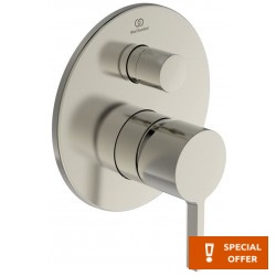 Shower tap Wall-mounted external part 2 way material: Brass mixer With plate without hand shower, hose and holder Silver Storm, color: Chrome surface: Brushed Wall-mounted - external part