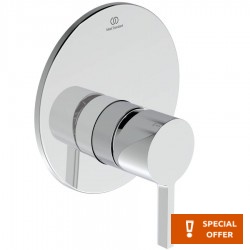 Shower tap Wall-mounted external part 1 way material: Brass mixer With plate without hand shower, hose and holder, color: Chrome surface: Glossy Wall-mounted - external part