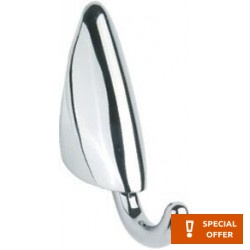 Hook Flat wall mounted material: Brass single, color: Chrome surface: Glossy Hooks