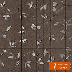 Mosaic 4,5x7,5 Italy, shape: Square 1st choice rettificato Mosaico Fiore (45x45) surface: Matt, hue: Brown Mosaics