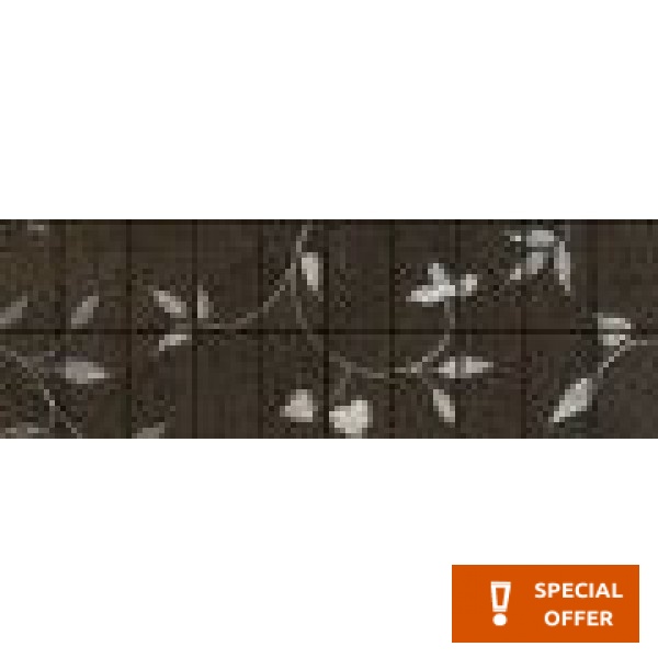 Μπορντούρα (Listello) 15x45 Ιταλίας Mosaico Fiore rettificato Α’ διαλογής επιφάνεια: Ματ, απόχρωση: Καφέ Μπορντούρες-Decore