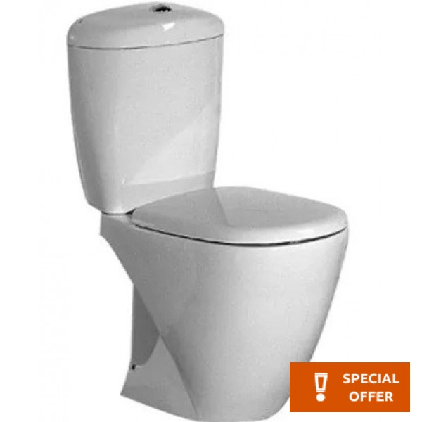 Λεκάνη (σκέτη χωρίς καζανάκι και κάλυμμα) επιδαπέδια χαμηλής πίεσης με χείλος πίσω σιφώνι P επιφάνεια: Γυαλιστερή 61x35, χρώμα: Λευκό Επιδαπέδιες ΧΠ